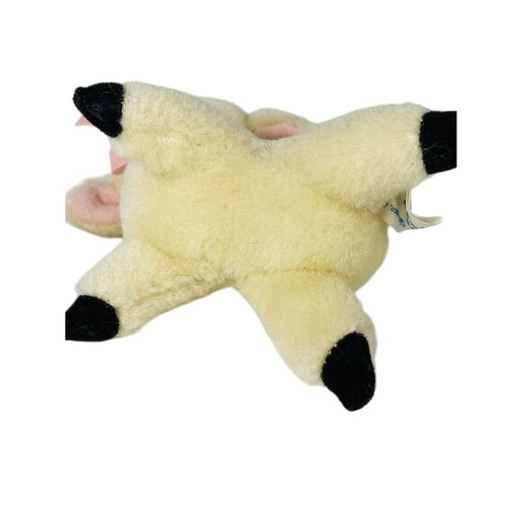 R Dakin Wool Pile Lamb Plush Ornament Sheep With Pink Bow Vintage - Picture 7 of 10
